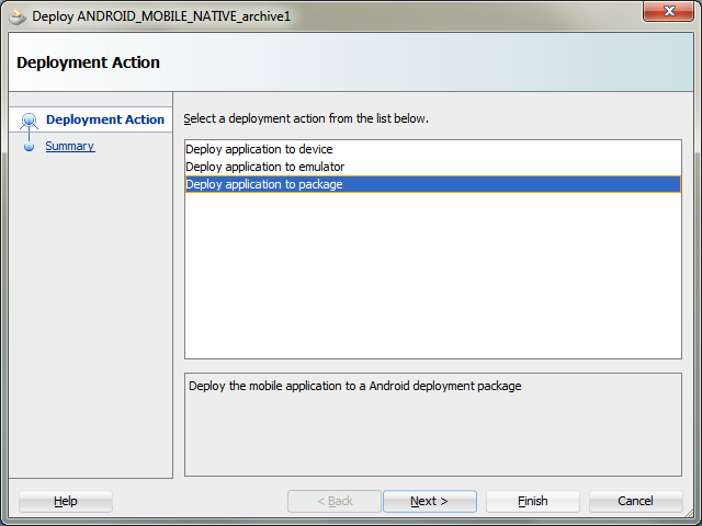 Deploy your ADF Mobile App to a virtual Android device from JDeveloper IDE   deploy your Application to an Android package 2
