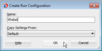 Find problems when you develop using XRebel with Oracle ADF   change an existing or add a new run configuration 2