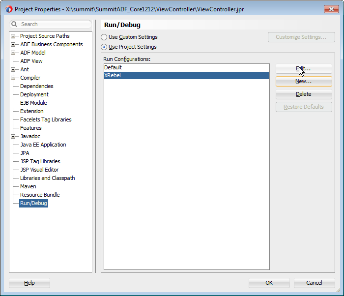 Find problems when you develop using XRebel with Oracle ADF   edit this configuration