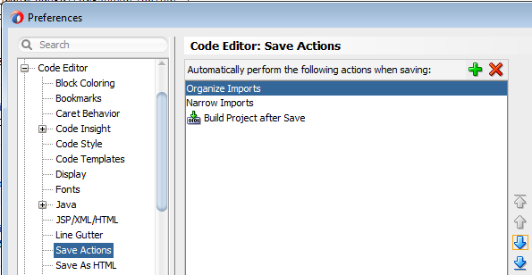 Fix code editor save actions in JDeveloper 12.1.3 keep the order of actions   code editor save actions before save