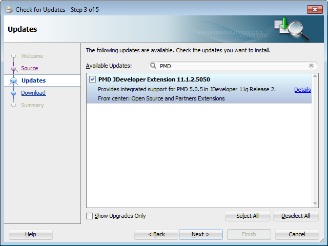 Have released PMD JDeveloper Extension 5.0.5   update center 11 1 2 5050