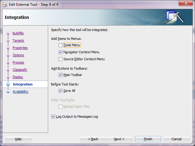 PMD Integration with JDeveloper through Ant External Tools   Add the tool