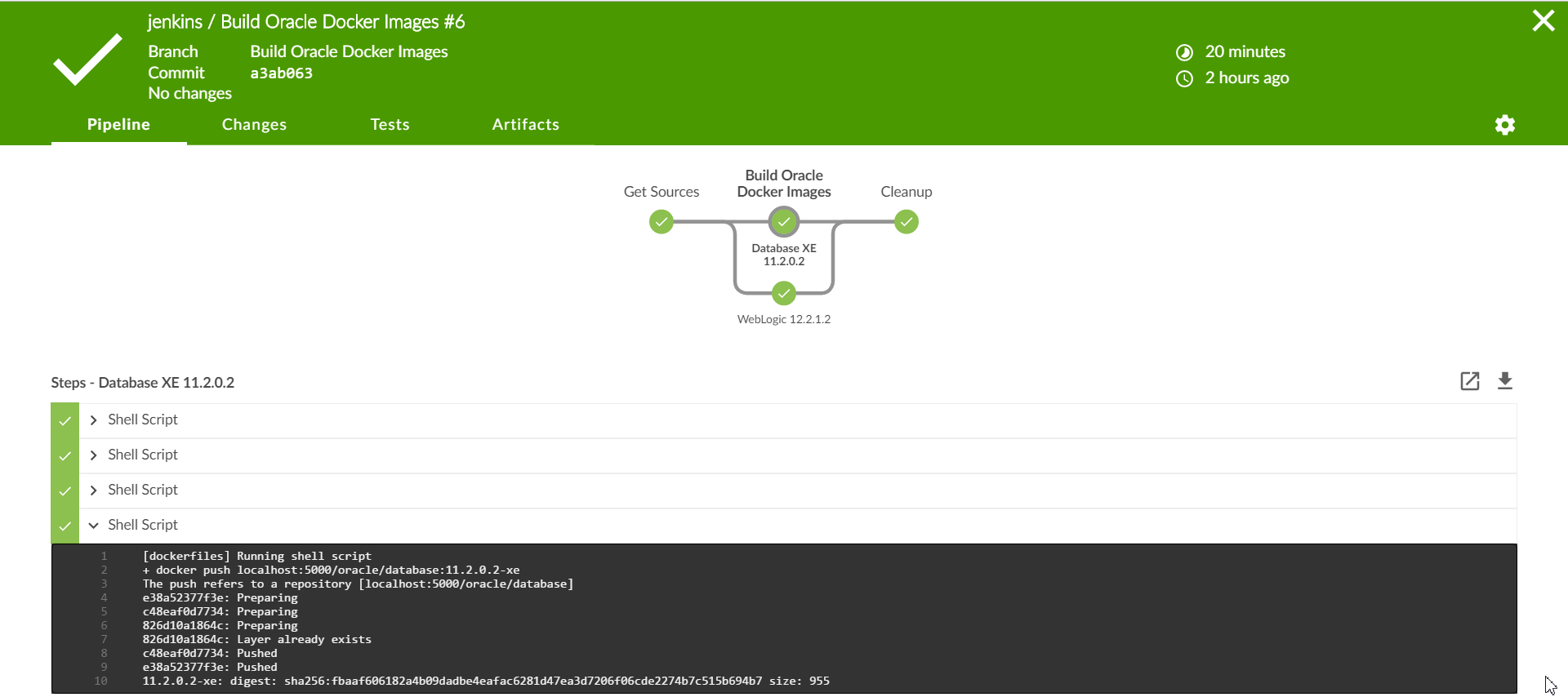 Virtual Development Server Install Jenkins for Continuos Integration Delivery Deployment   jenkins build oracle images blue ocean result