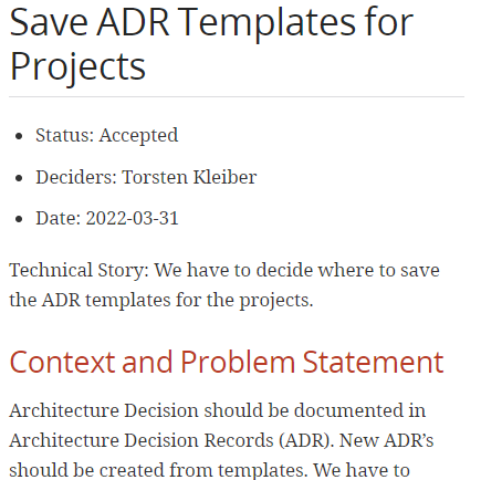 adr j tool with madr template for asciidoc generated