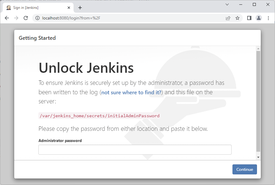 virtual development server docker desktop on windows unlock jenkins